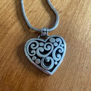 Brighton Silver Swirl Heart Necklace